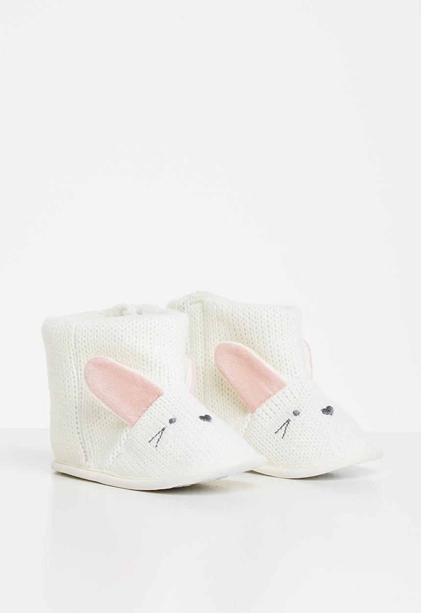 Pop Candy - Mouse booties - white
