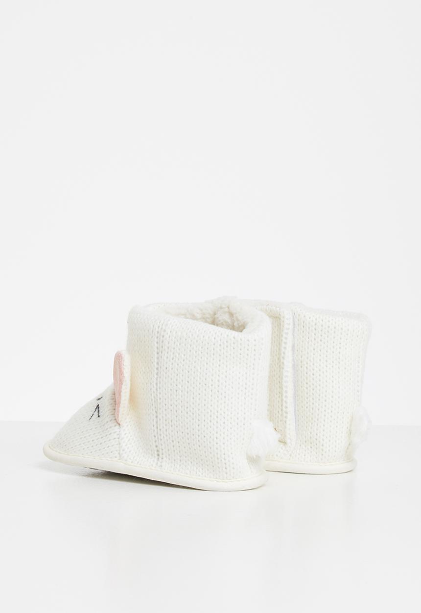 Pop Candy - Mouse booties - white