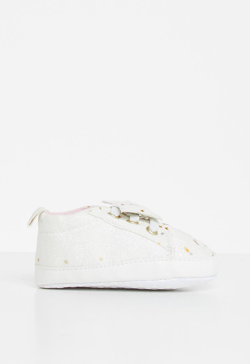 Pop Candy - Pram shoe with stars - white