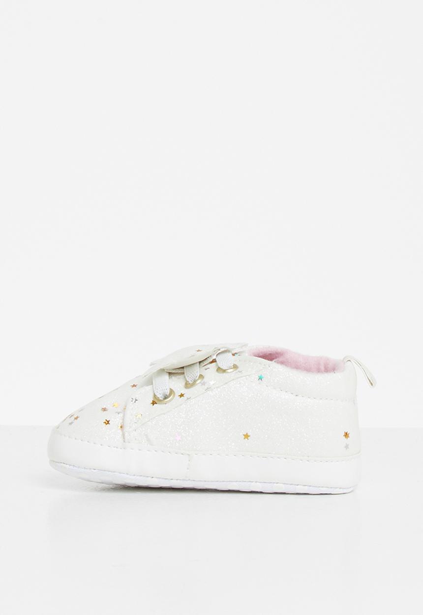 Pop Candy - Pram shoe with stars - white