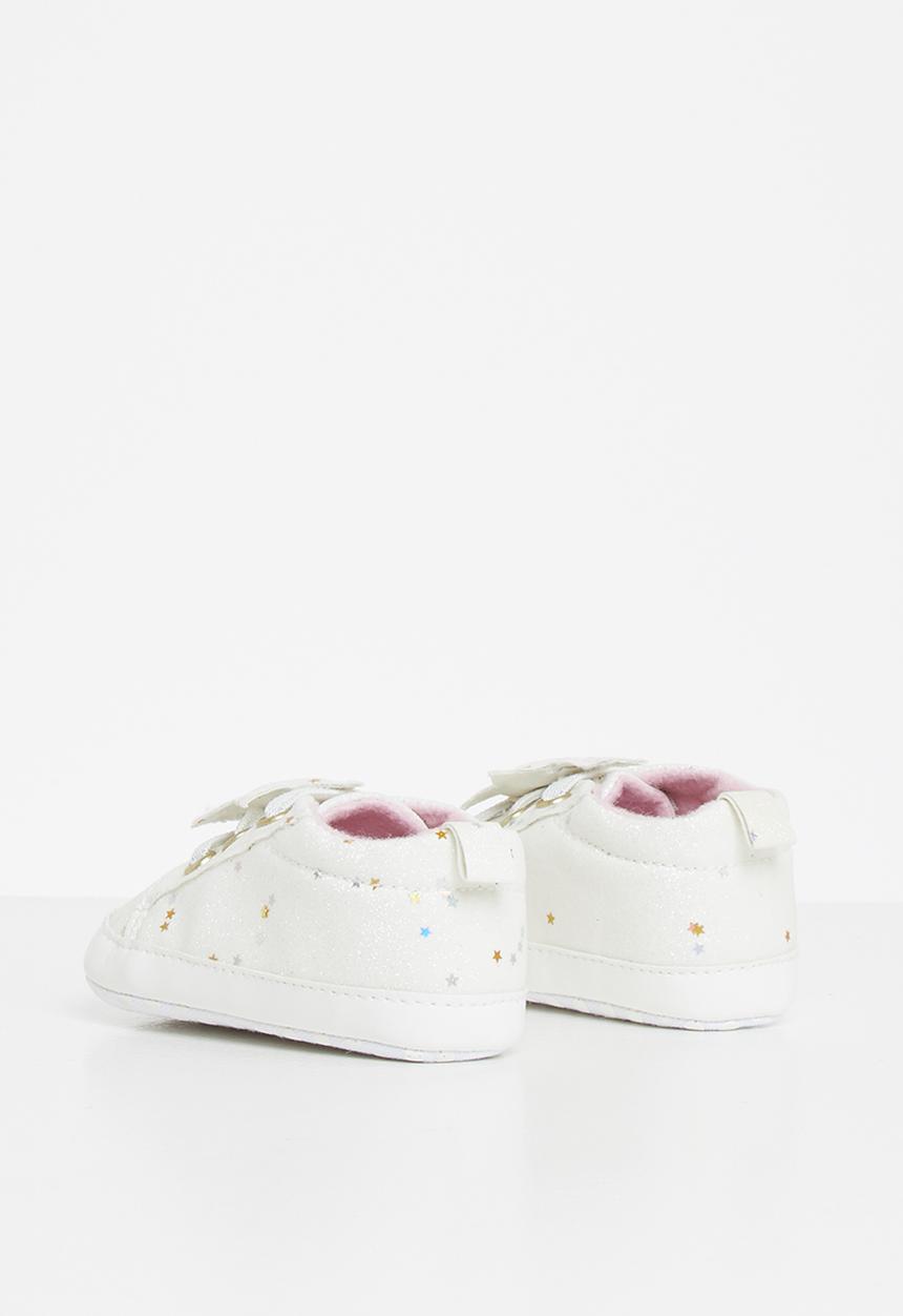 Pop Candy - Pram shoe with stars - white