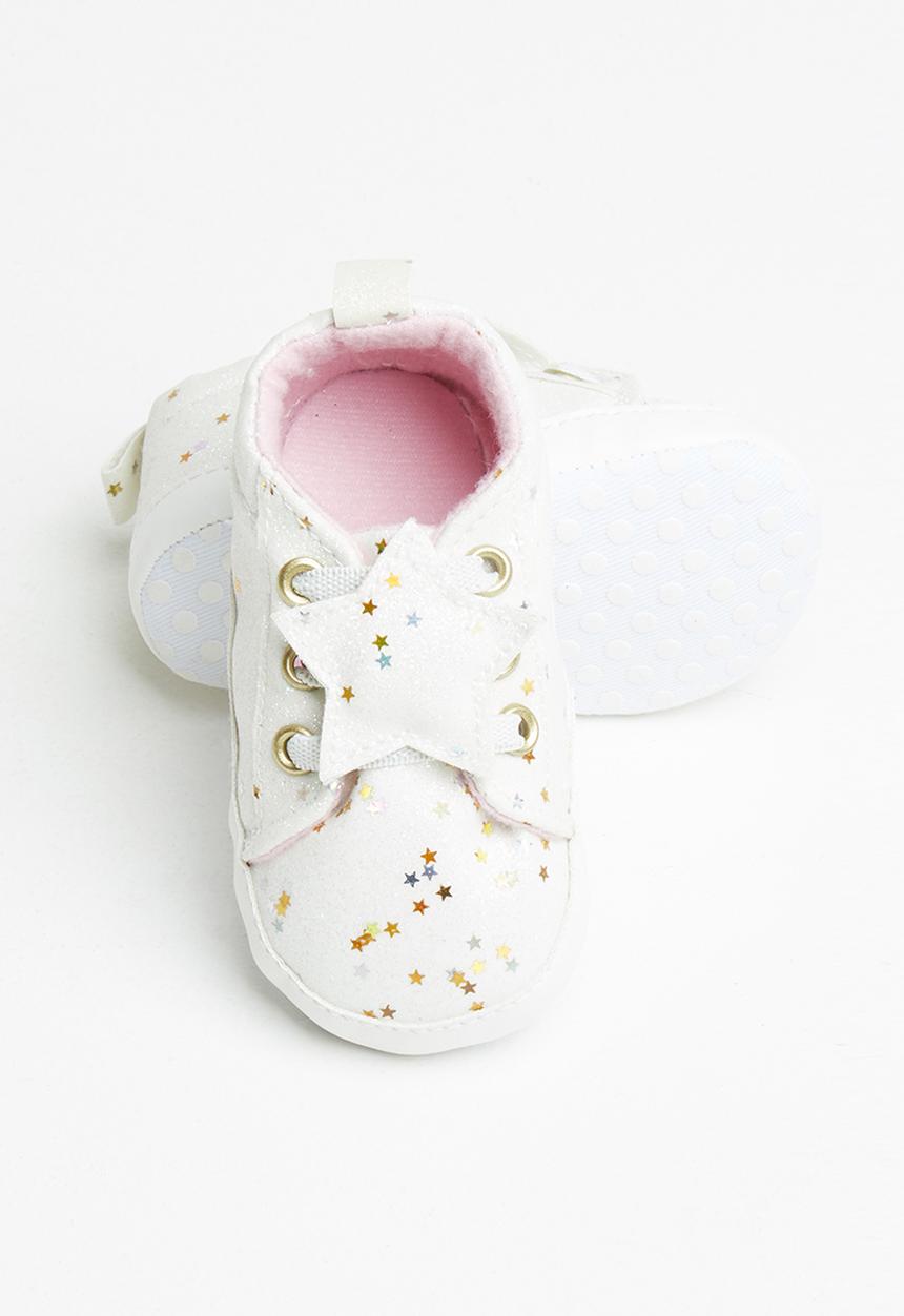 Pop Candy - Pram shoe with stars - white