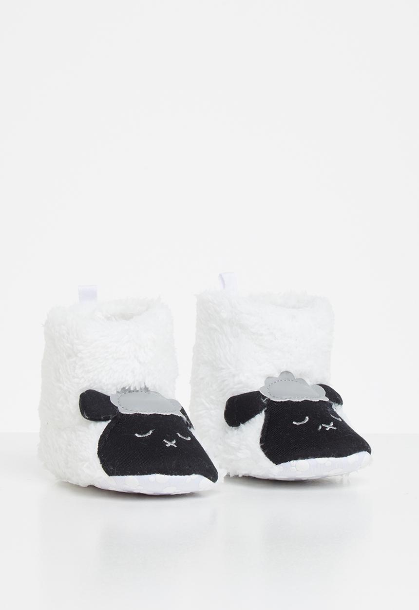 Pop Candy - Baby Sheep Booties - black/white