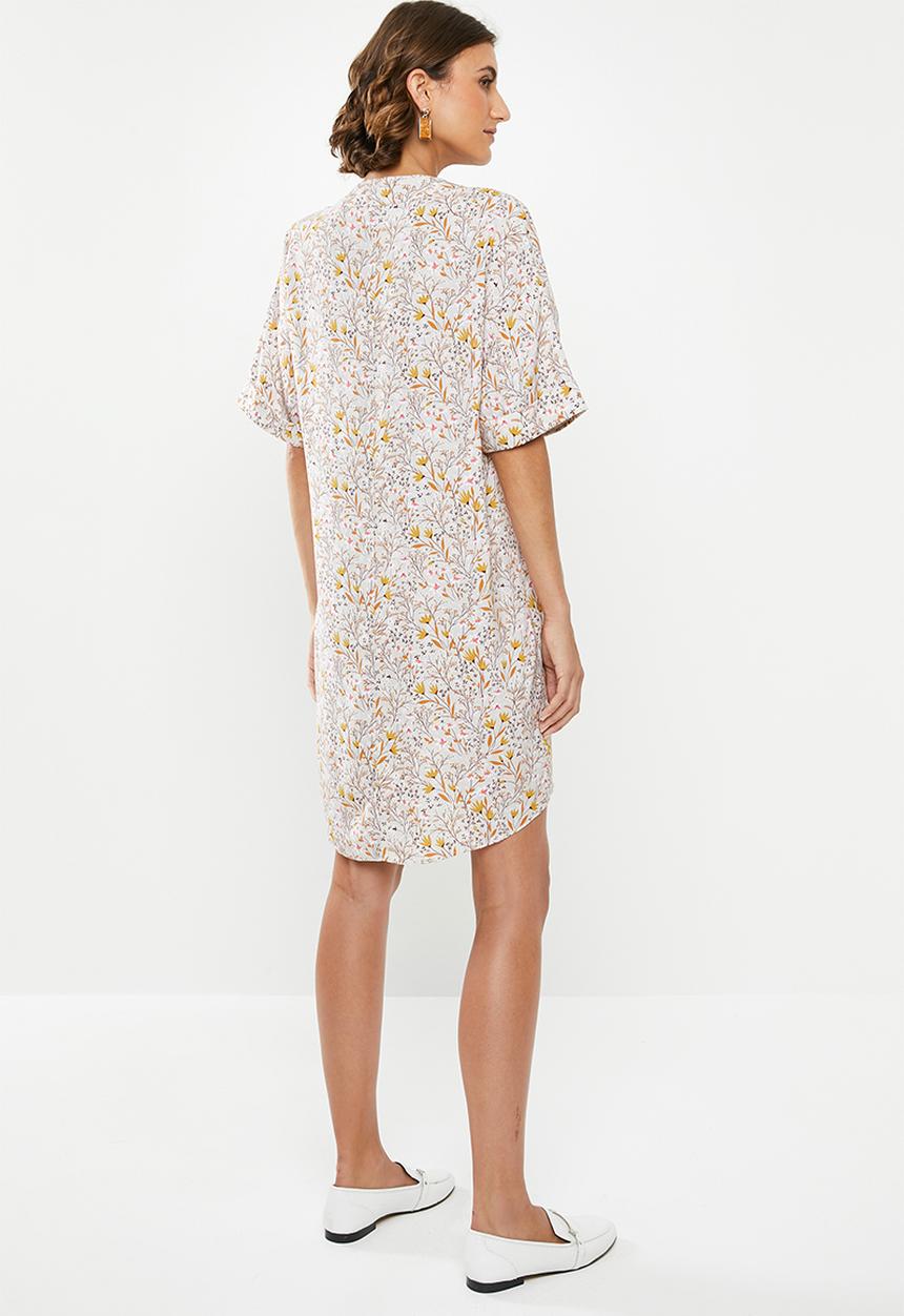 edit - Pleat front shift dress - multi
