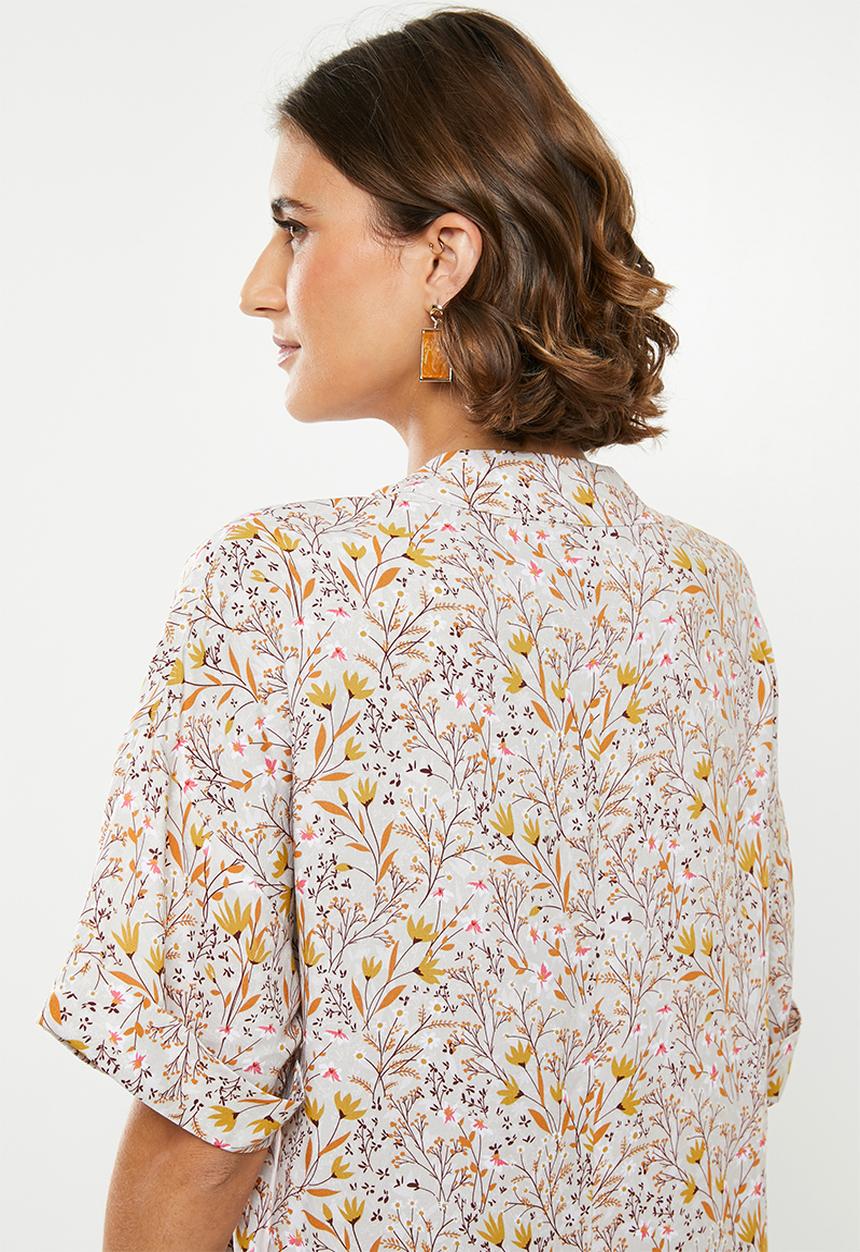 edit - Pleat front shift dress - multi