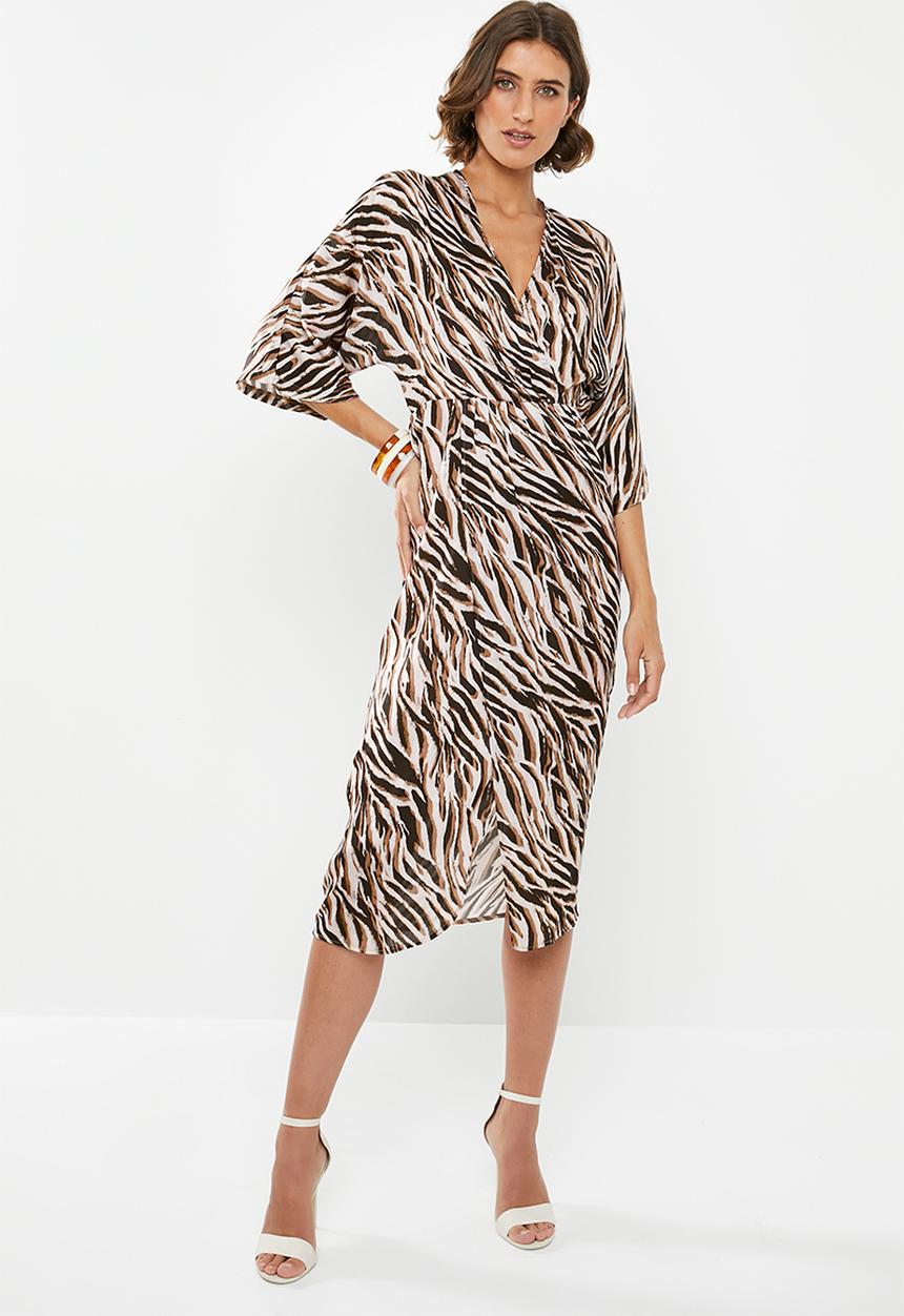 edit - Wrap over dress - black & neutral