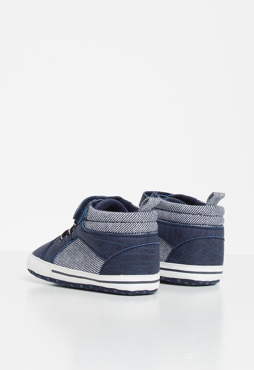 Pop Candy - Baby hi top pram shoe - navy