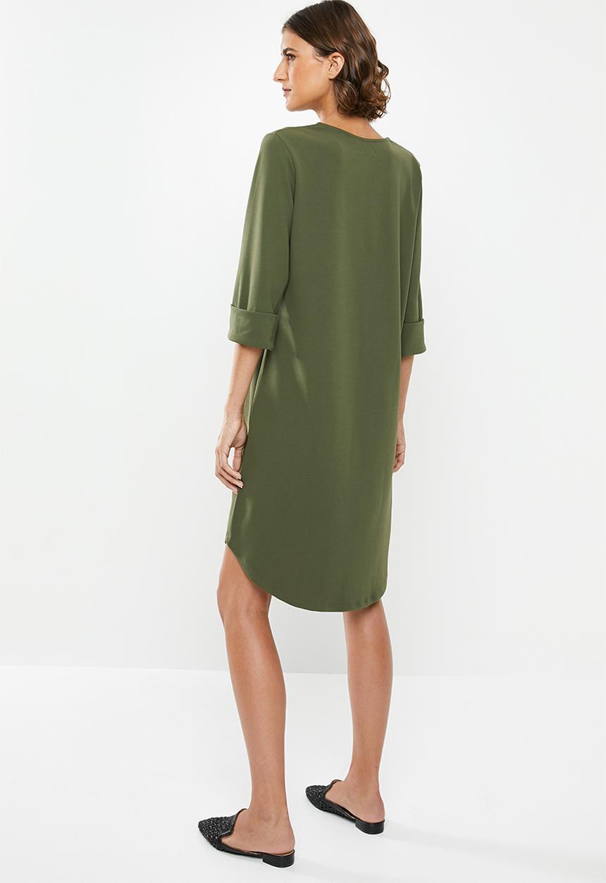 edit - Crepe tunic dress - khaki
