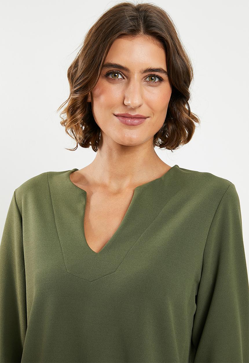 edit - Crepe tunic dress - khaki