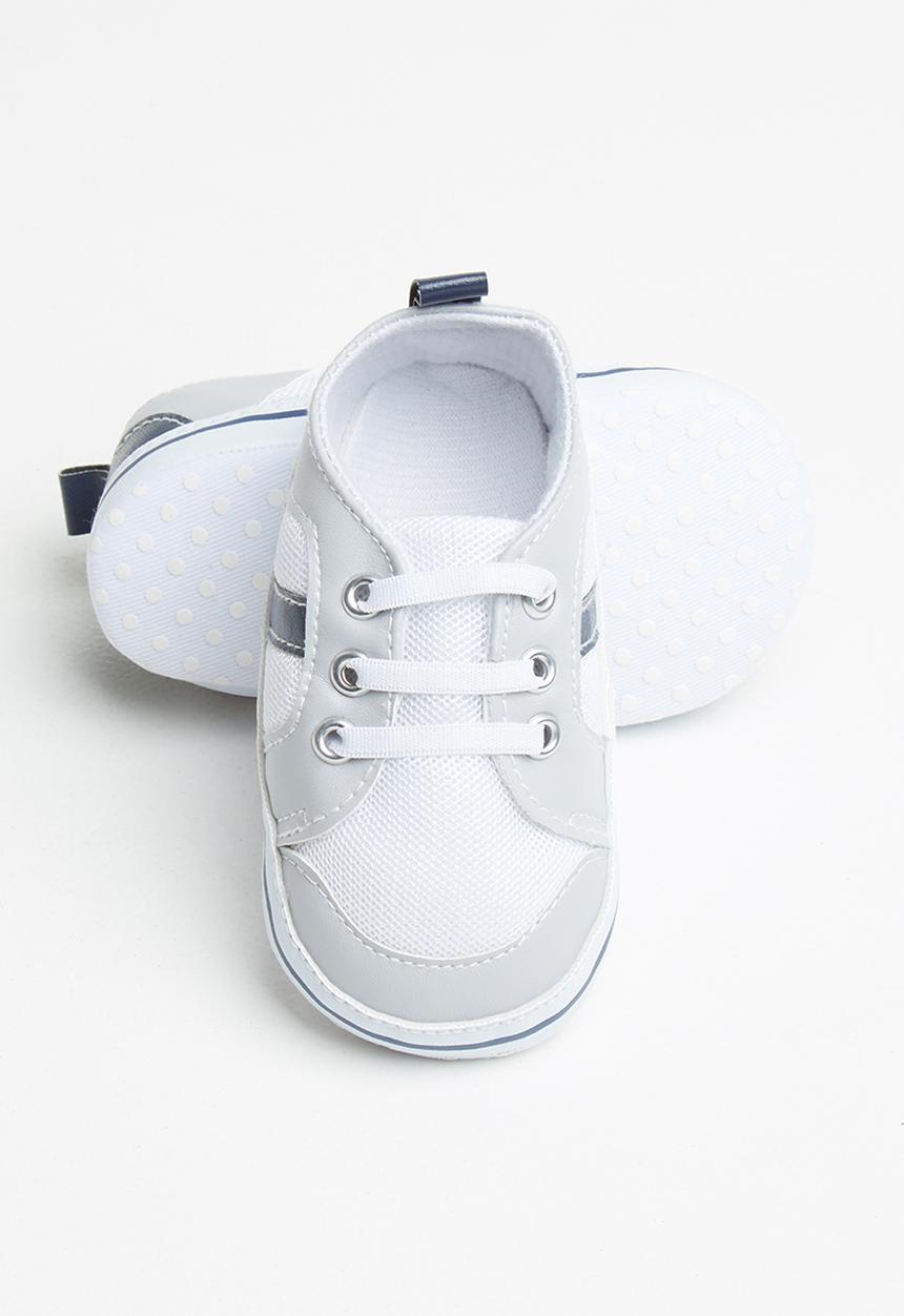 Pop Candy - Baby pram sneakers - grey & white