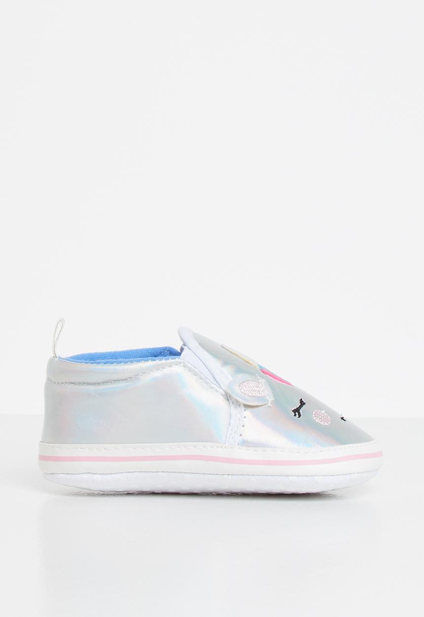 Pop Candy - Metallic unicorn shoe - silver