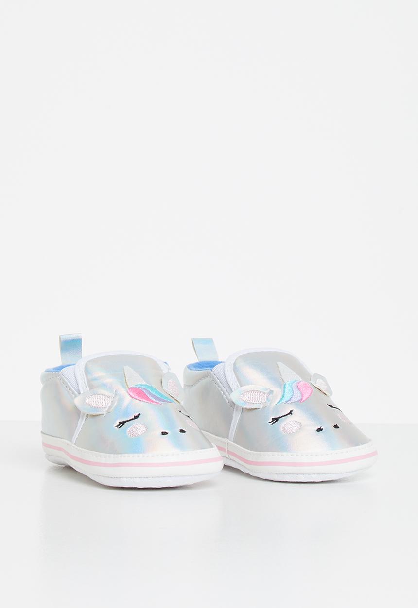 Pop Candy - Metallic unicorn shoe - silver