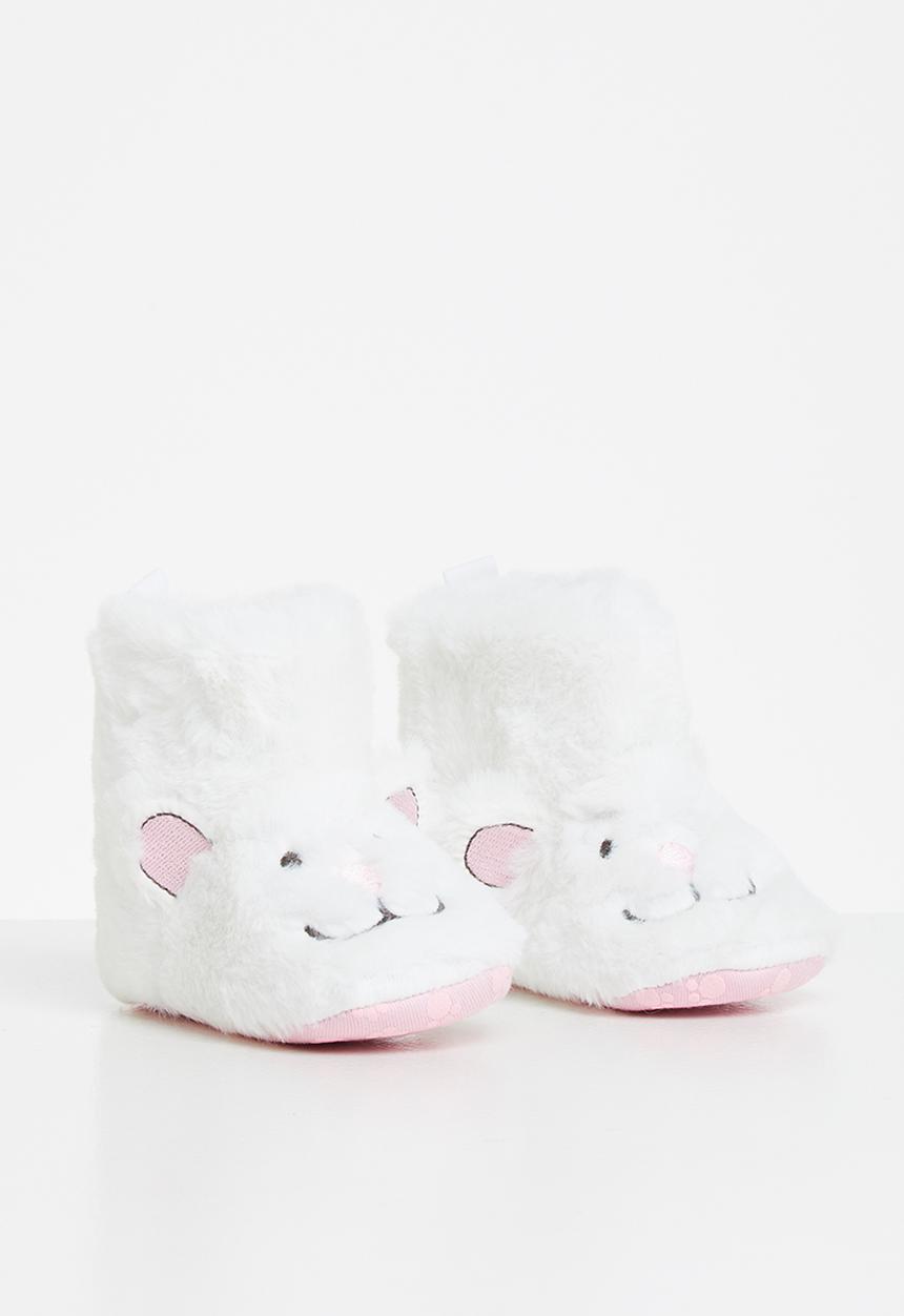 Pop Candy - Baby booties - fluffy white