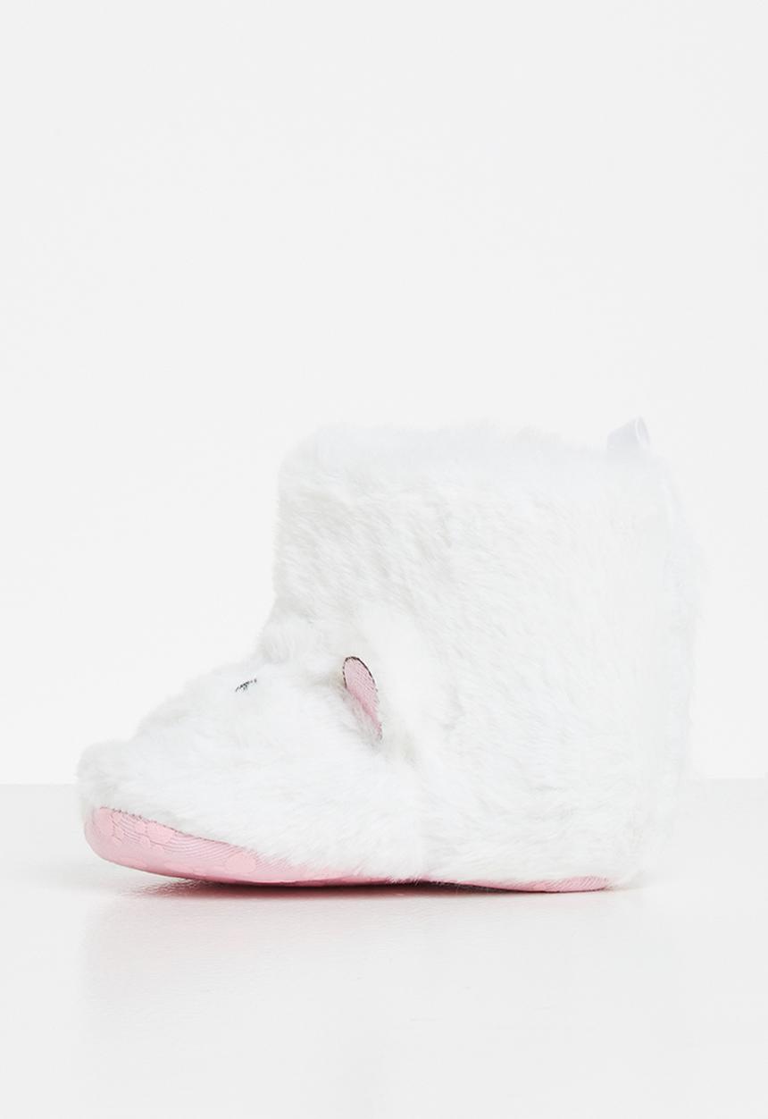 Pop Candy - Baby booties - fluffy white
