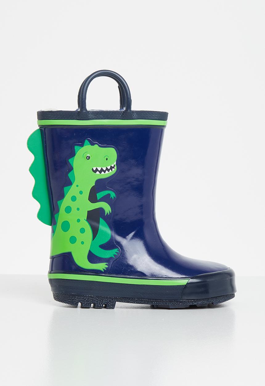 Pop Candy - Boys dino rainboots - green & navy