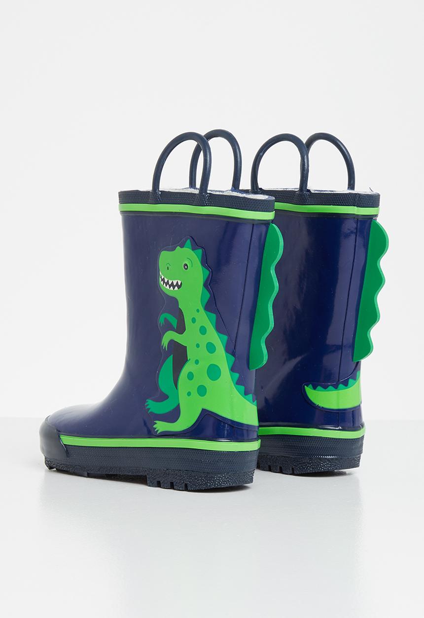 Pop Candy - Boys dino rainboots - green & navy
