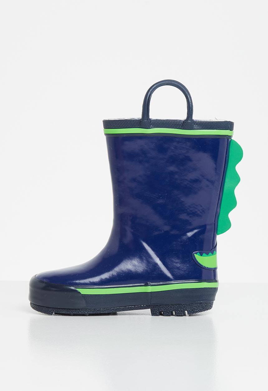 Pop Candy - Boys dino rainboots - green & navy