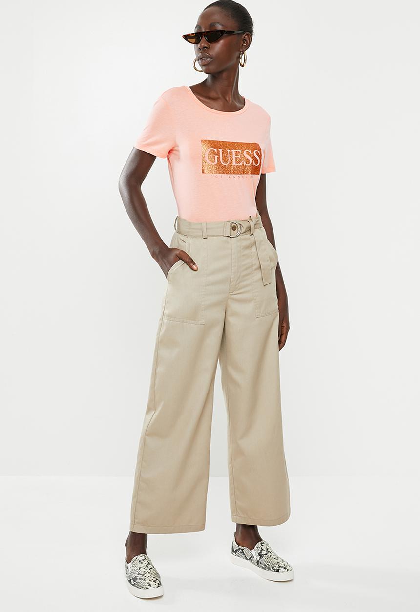 GUESS - Short sleeve blockup tee - coral