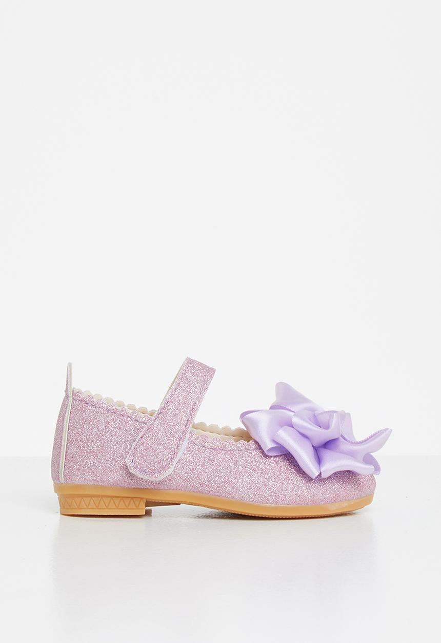 Pop Candy - Girls bow glitter pumps - purple