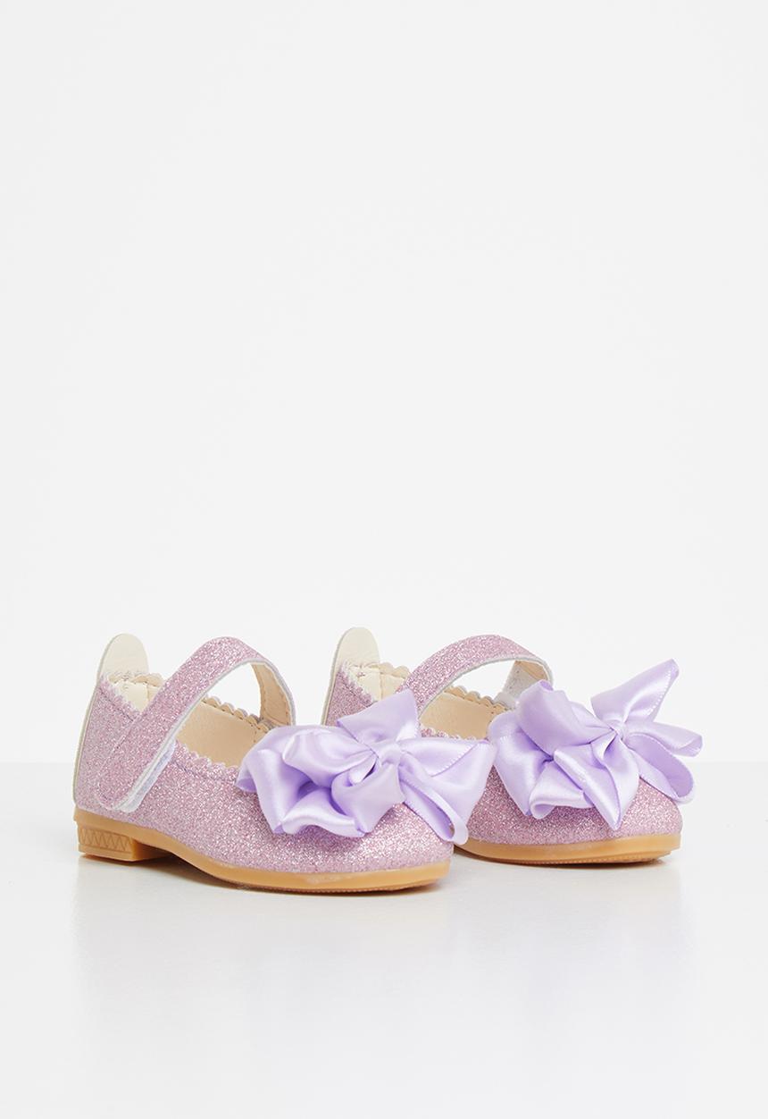 Pop Candy - Girls bow glitter pumps - purple
