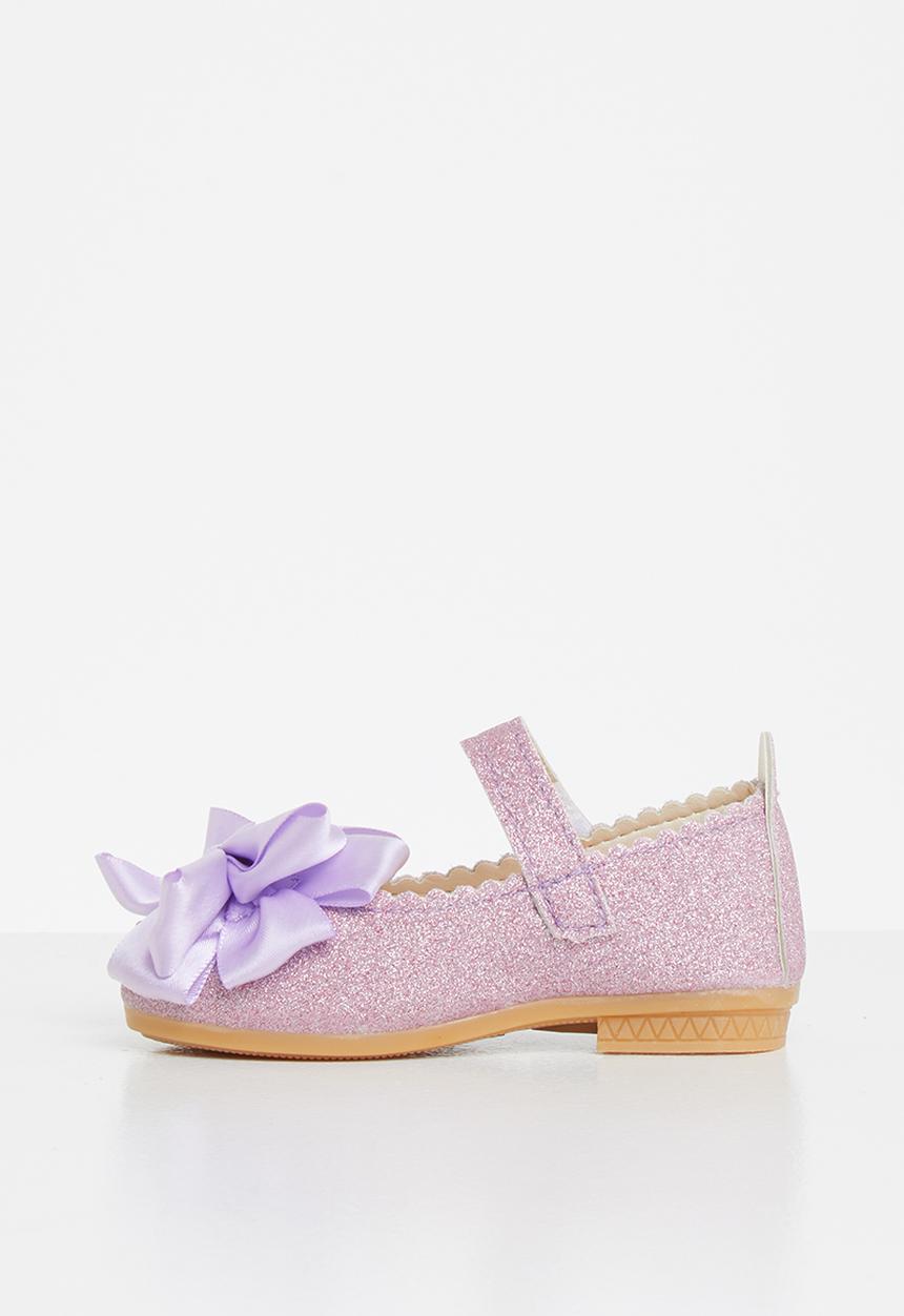 Pop Candy - Girls bow glitter pumps - purple