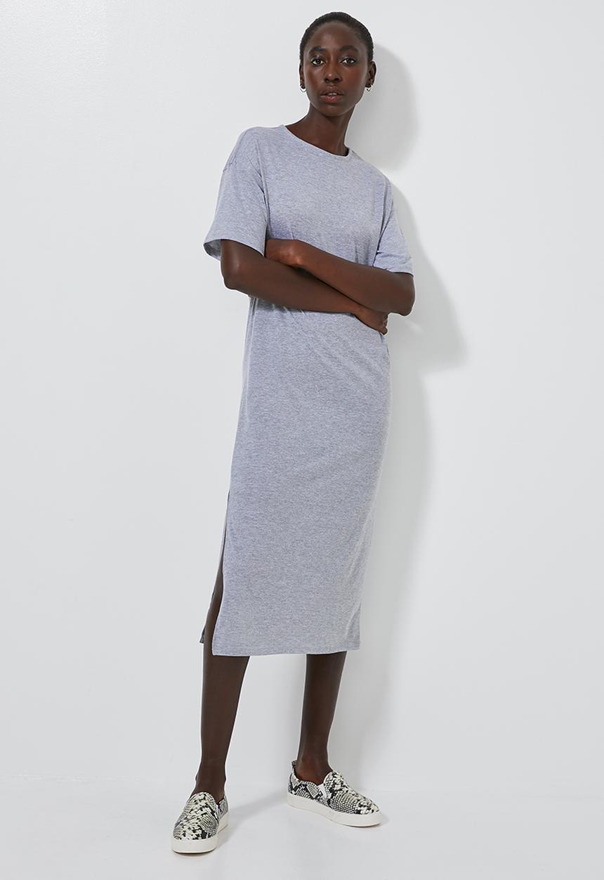 Superbalist - T-shirt dress with boxy sleeve - grey