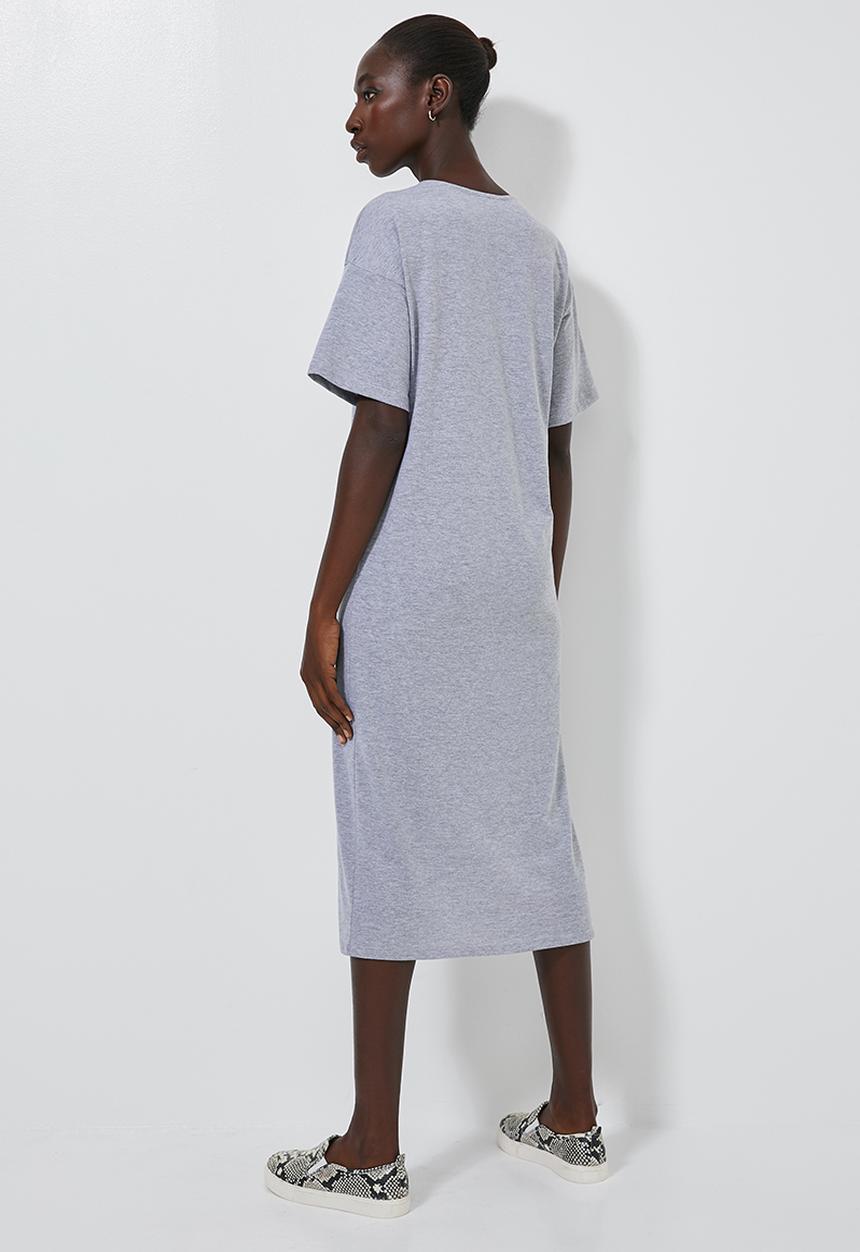 Superbalist - T-shirt dress with boxy sleeve - grey
