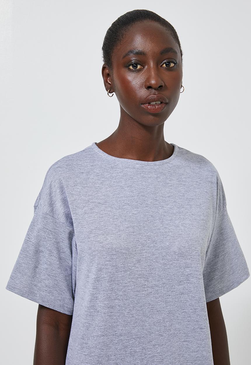 Superbalist - T-shirt dress with boxy sleeve - grey