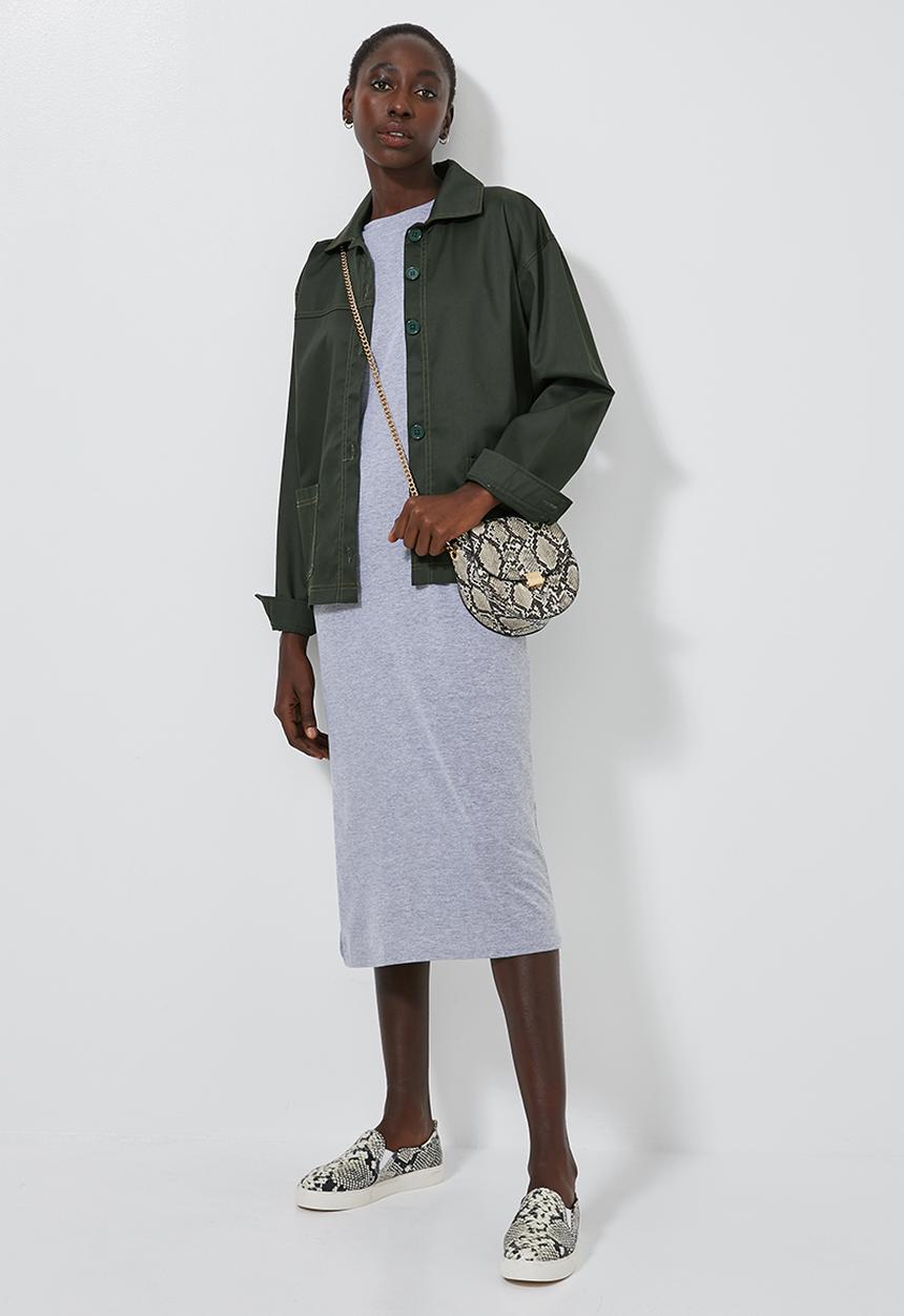 Superbalist - T-shirt dress with boxy sleeve - grey