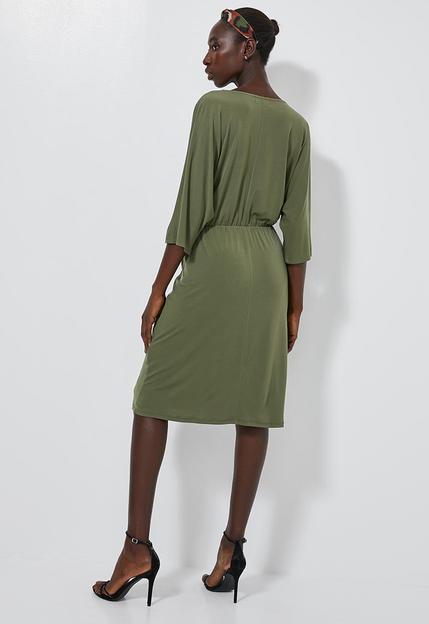 Superbalist - Kimono knot front dress - khaki