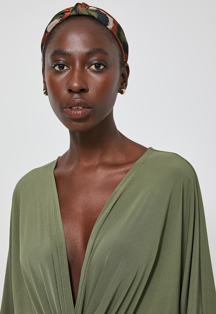Superbalist - Kimono knot front dress - khaki