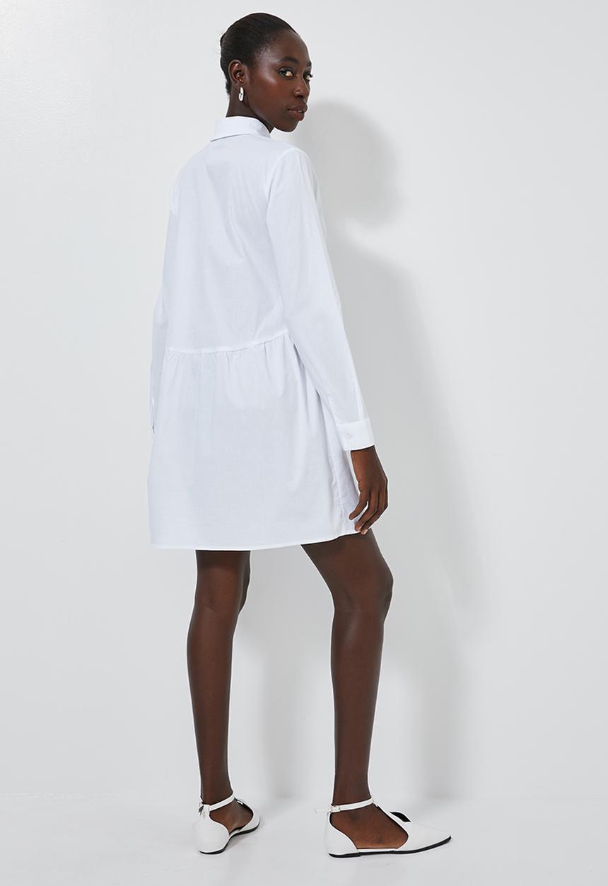 Superbalist - Babydoll shirt dress - white