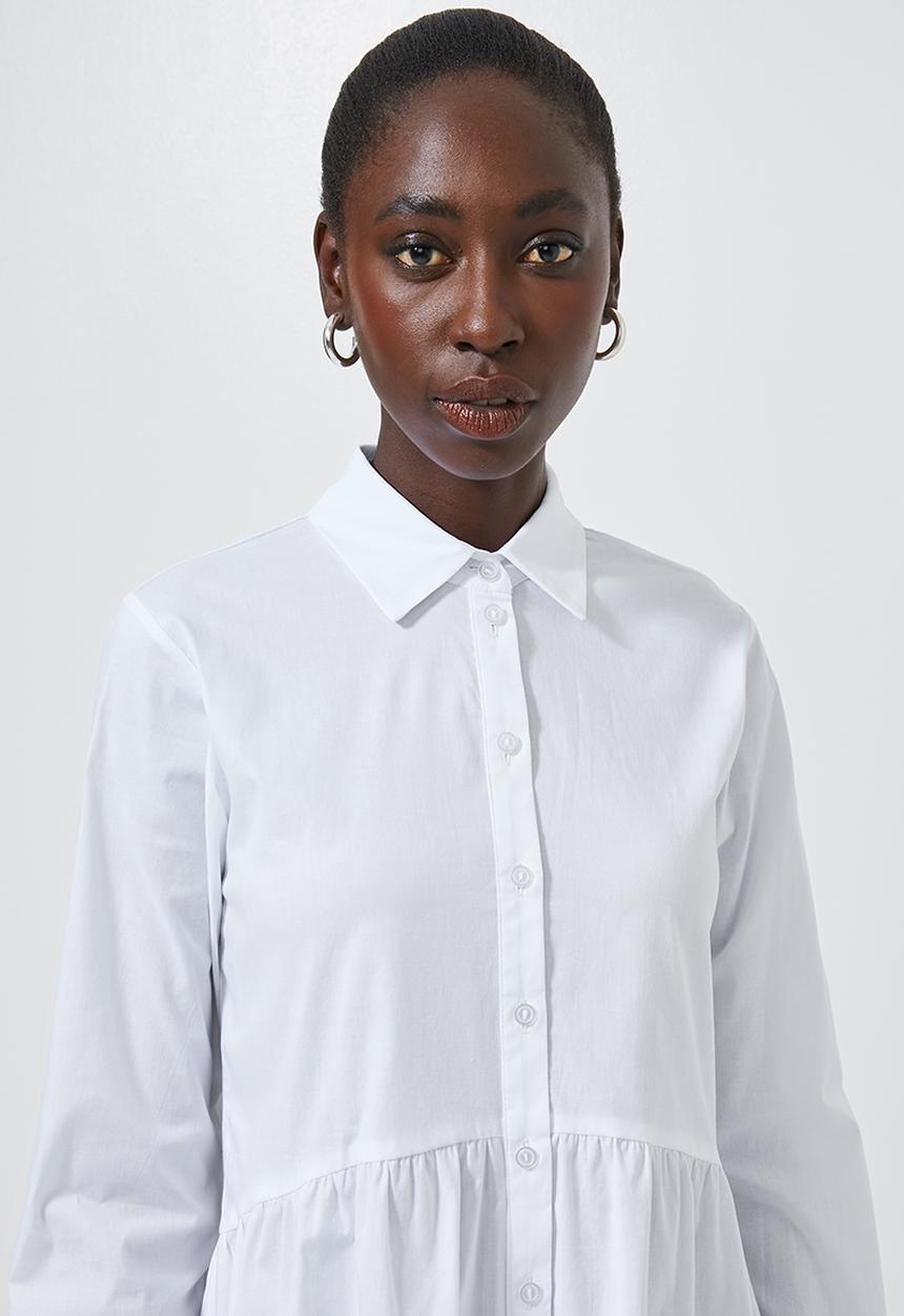 Superbalist - Babydoll shirt dress - white