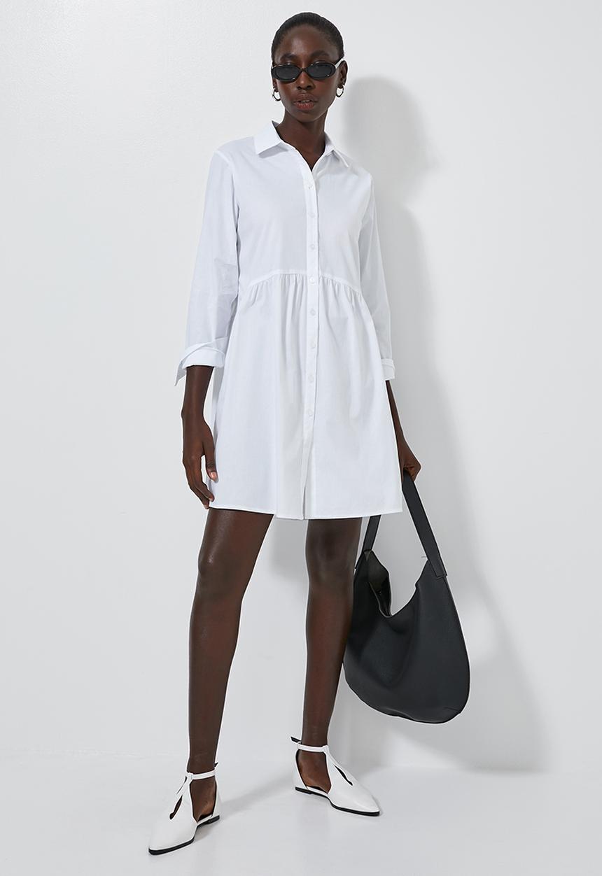 Superbalist - Babydoll shirt dress - white