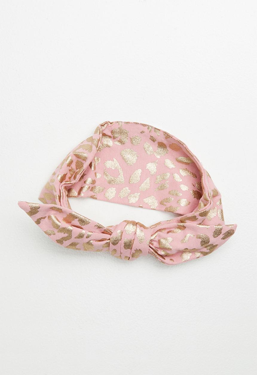 Cotton On - The tie headband - pink & gold 