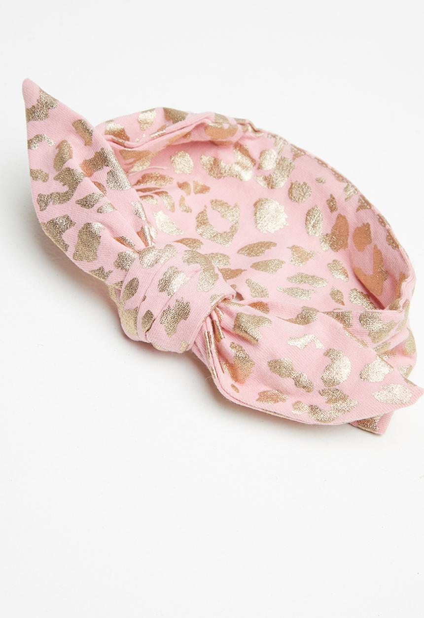 Cotton On - The tie headband - pink & gold 