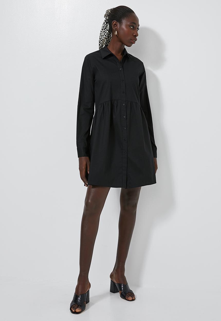 Superbalist - Babydoll shirt dress - black