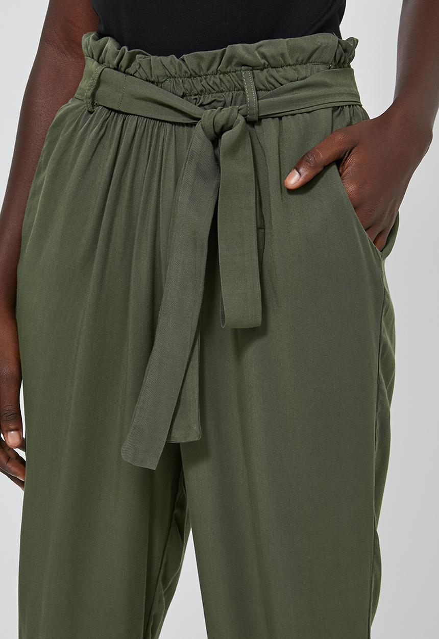 Superbalist - Soft paperbag trousers - khaki