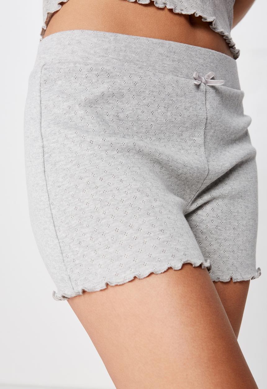 Cotton On - Pointelle sleep short - grey