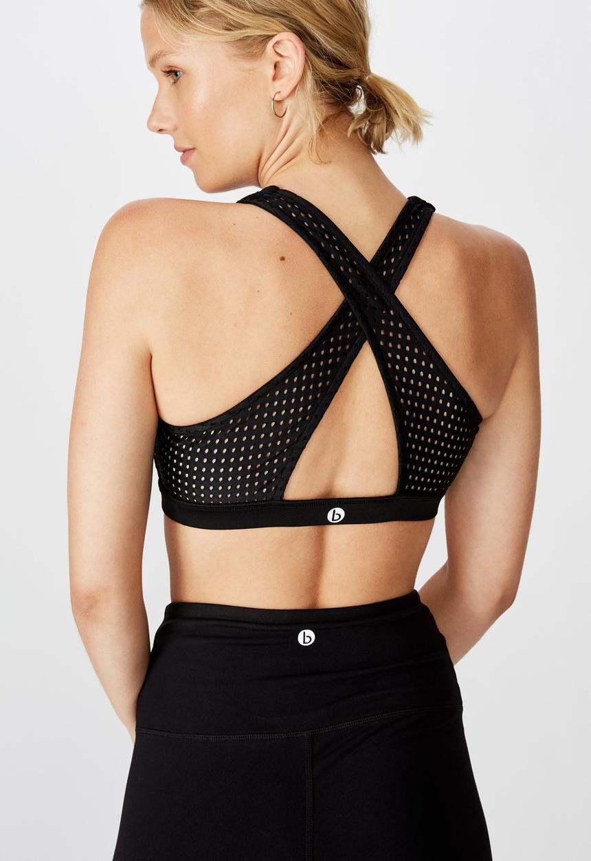 Cotton On - Workout cut out crop - black laser