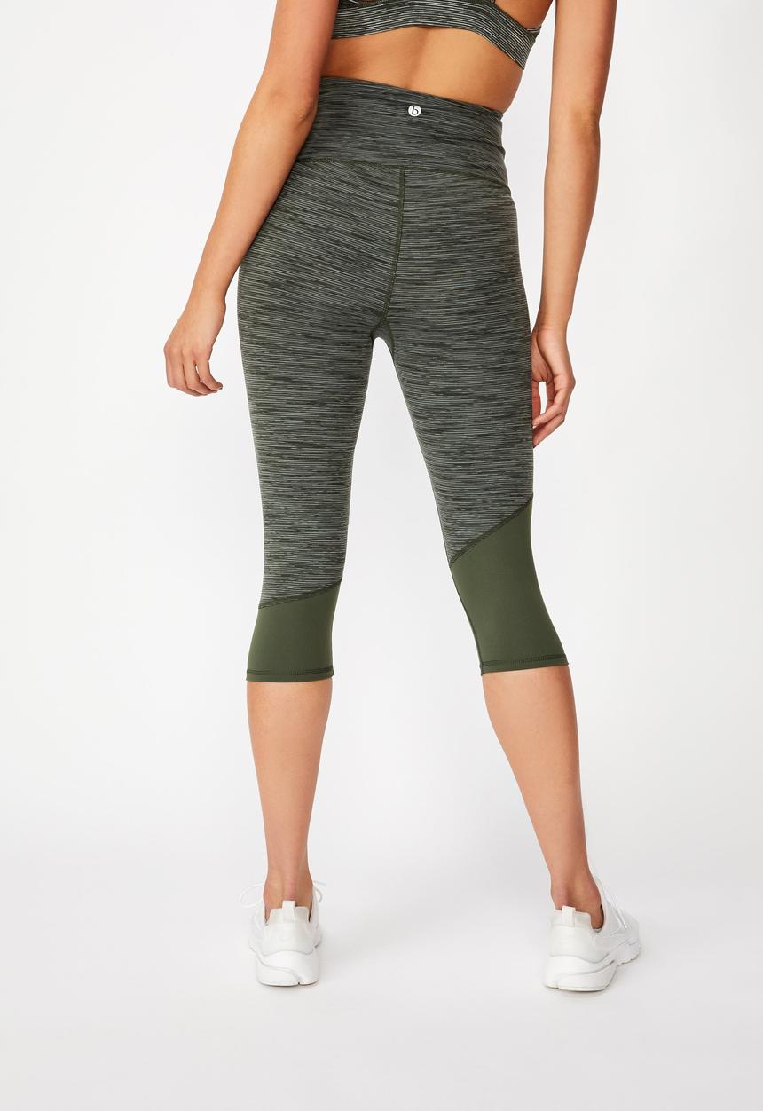 Cotton On - Panelled hem capri tights - khaki