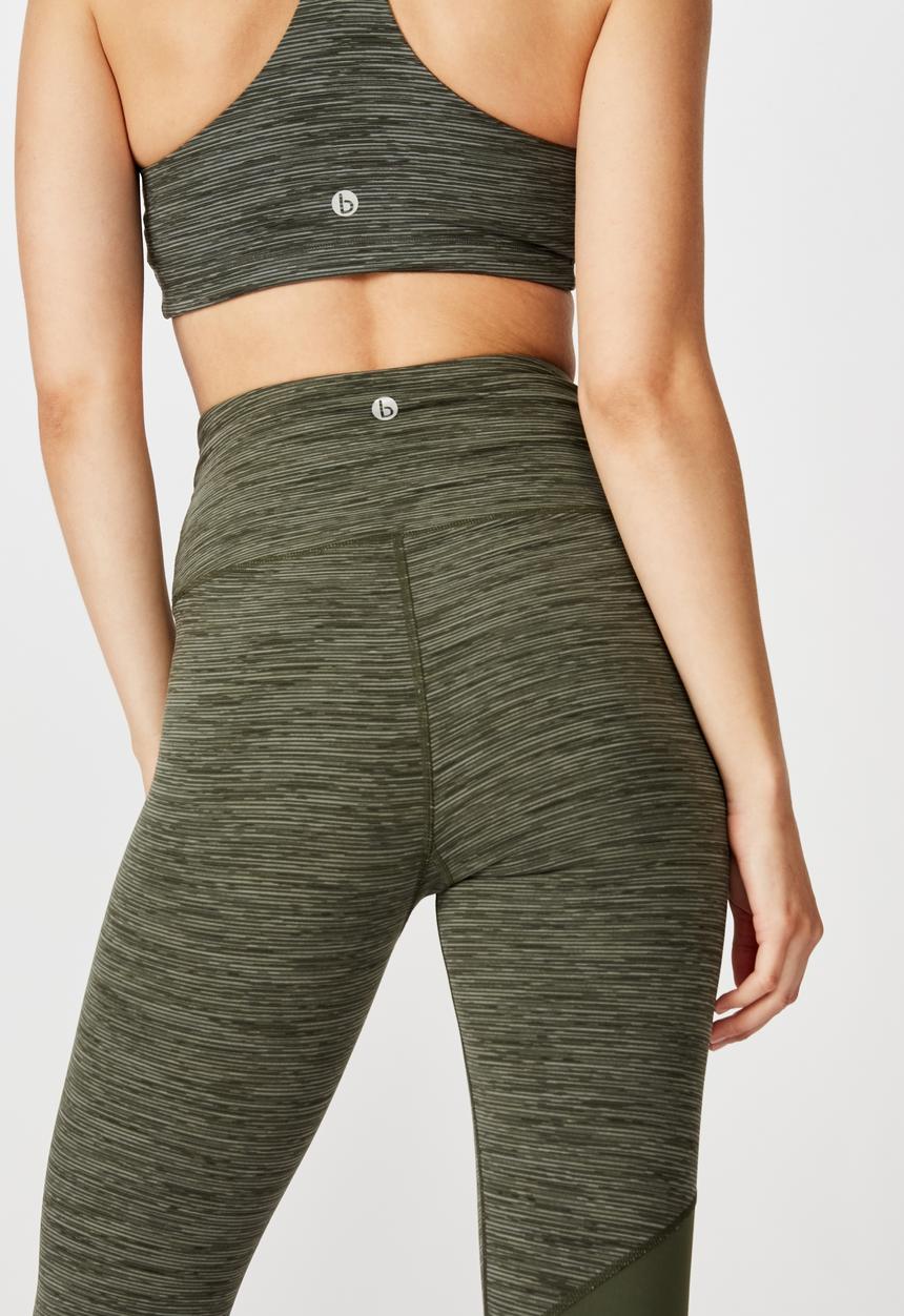 Cotton On - Panelled hem 7/8 tights - khaki