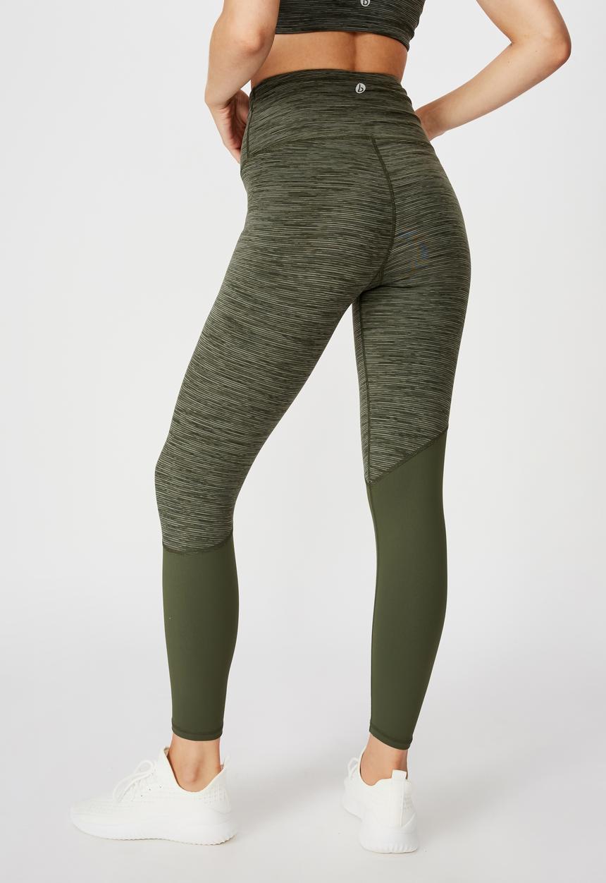 Cotton On - Panelled hem 7/8 tights - khaki