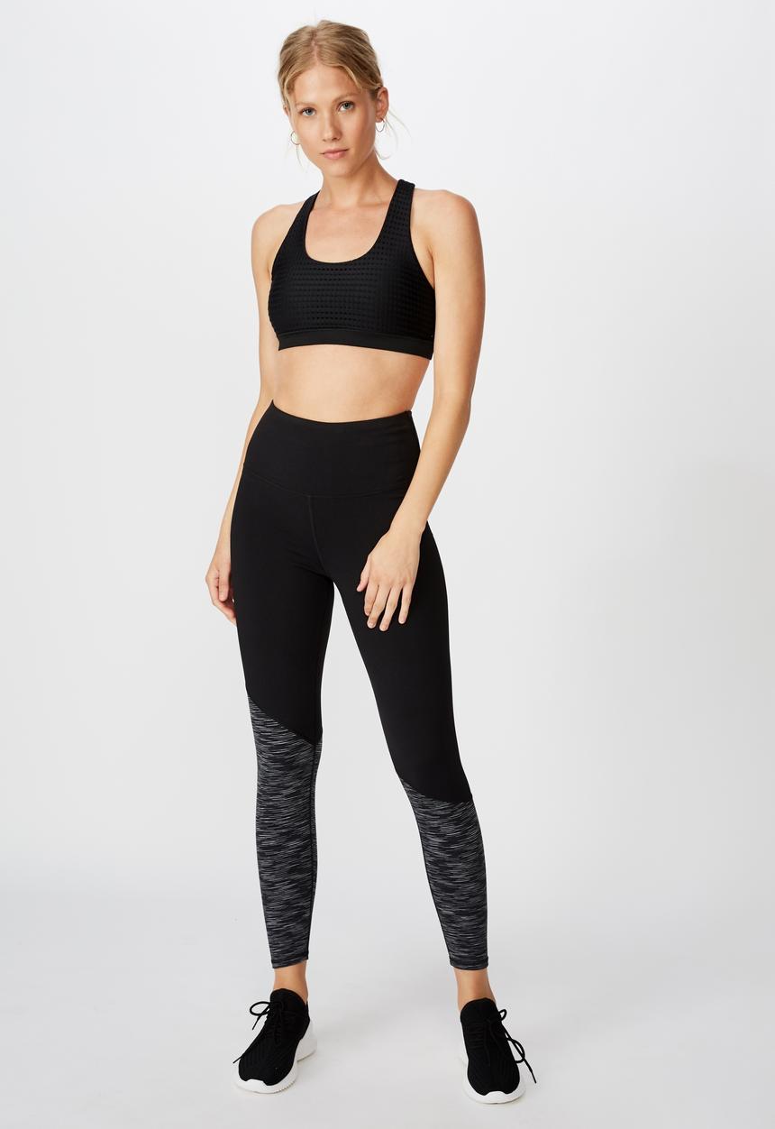 Cotton On - Panelled hem 7/8 tights - black