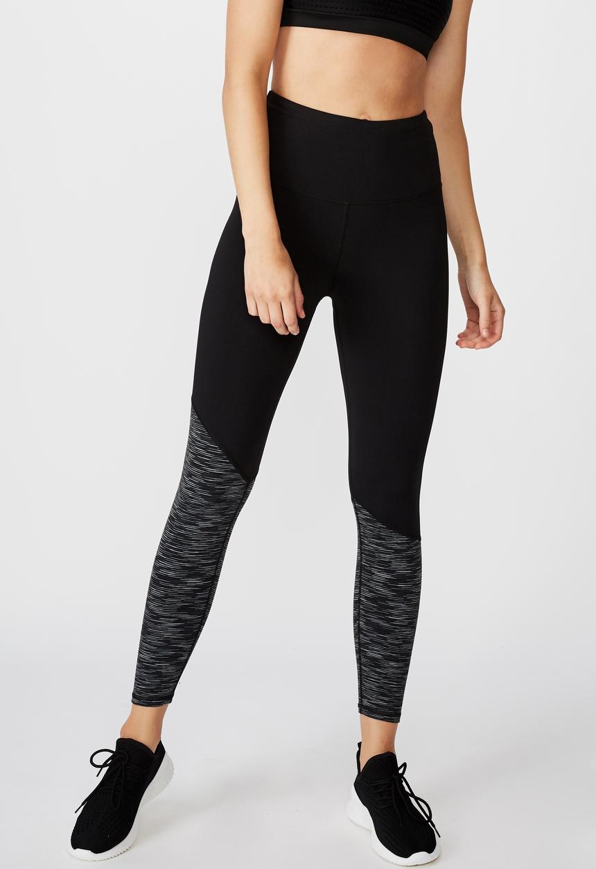 Cotton On - Panelled hem 7/8 tights - black