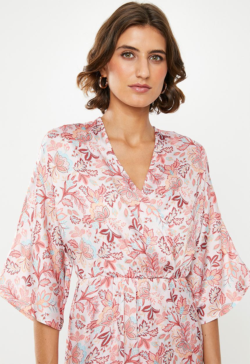 edit - Wrap over dress - multi