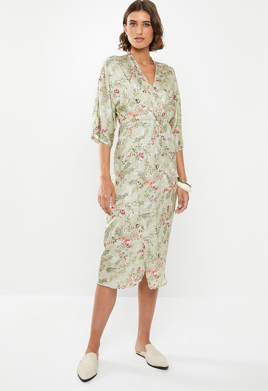 edit - Wrap over dress - green 
