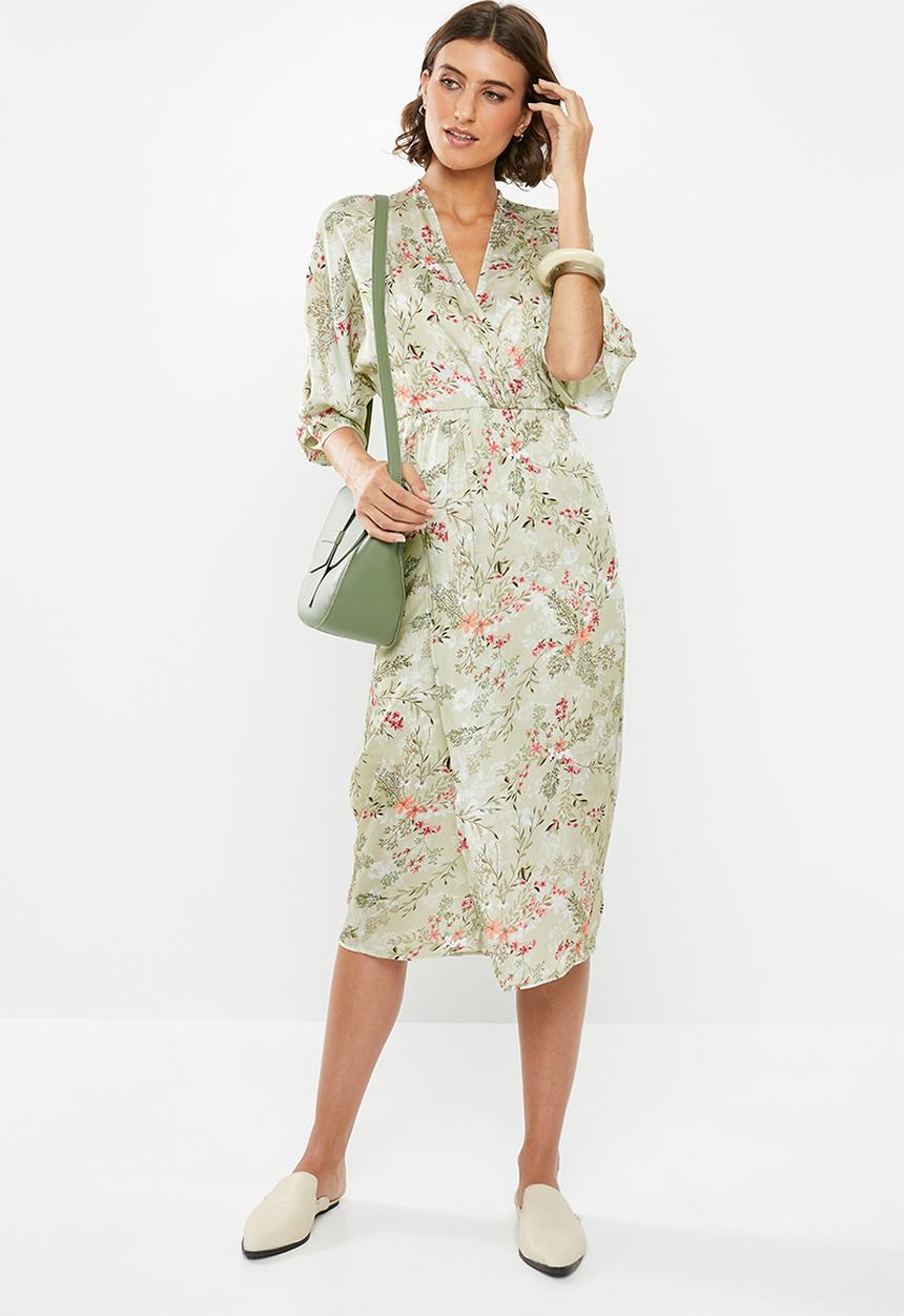 edit - Wrap over dress - green 