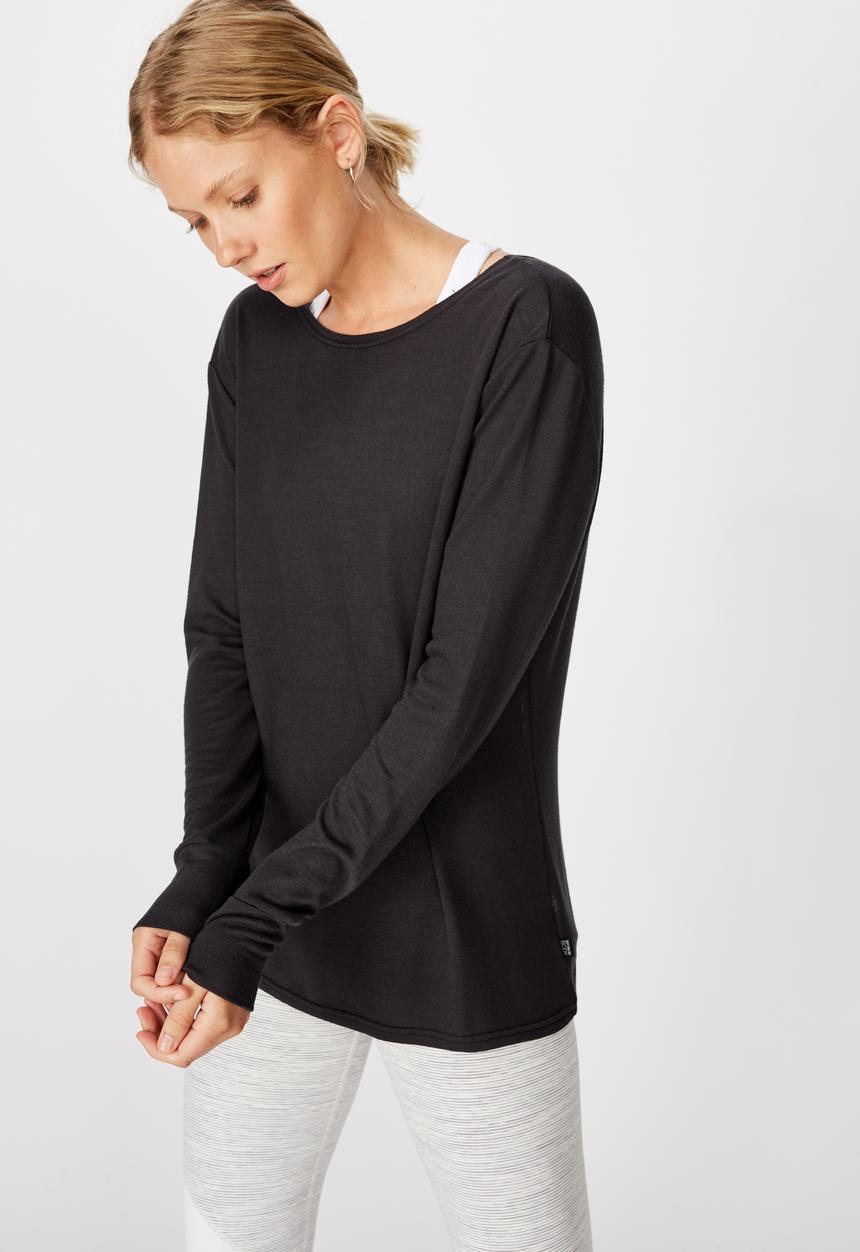 Cotton On - Back twist long sleeve top - navy