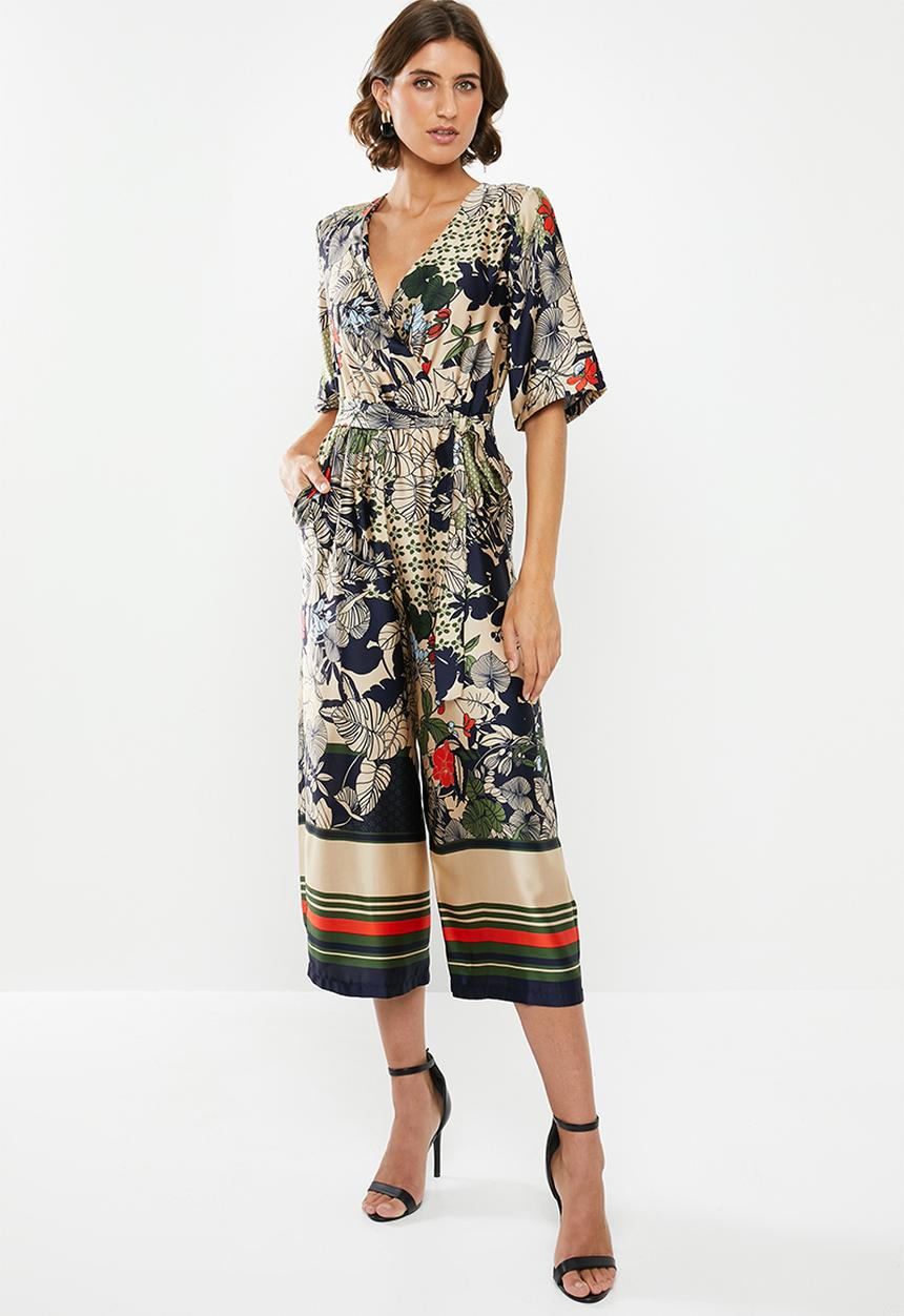 edit - Satin wrap jumpsuit - multi 